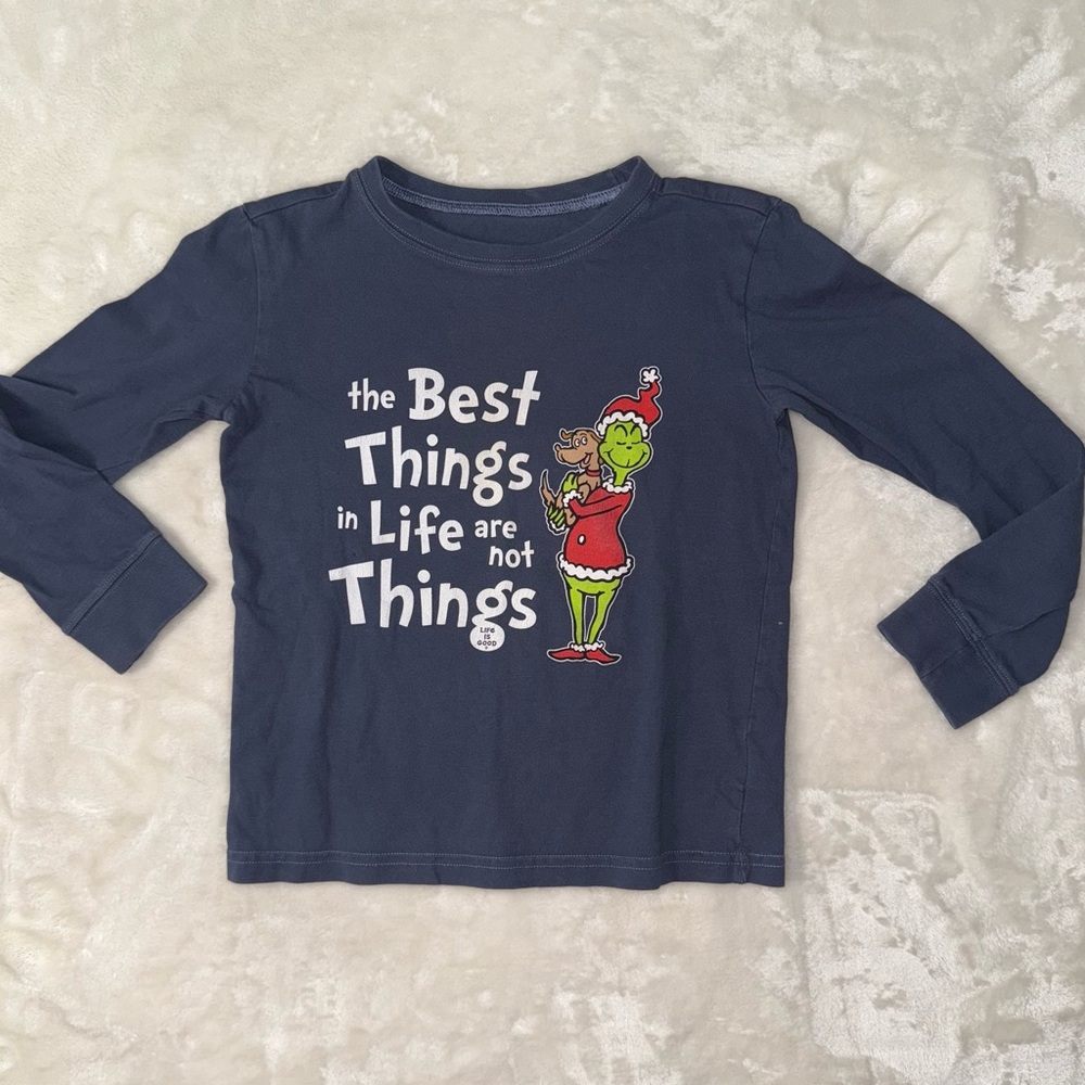 Life Is Good Kids Long Sleeve Shirt with Grinch Design